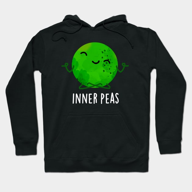 Inner Peas Cute Meditating Pea Pun Hoodie by punnybone